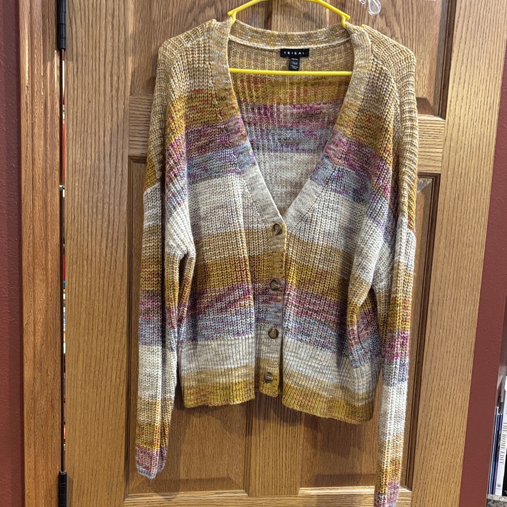 Tribal Multicolor Button-Up Cardigan